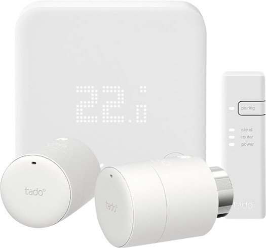 Tado Slimme Thermostaat V3+ startpakket + 2 radiatorknoppen aanbieding